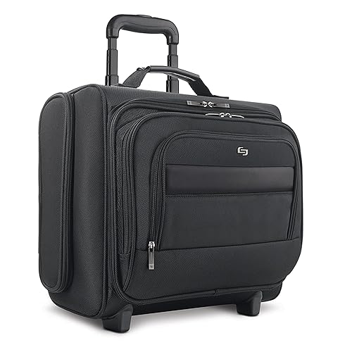 Solo New York Rolling Overnighter Catalog Case with Wheels - Roller Laptop Bag, Wheeled Briefcase for Women & Men, Carry On Size for Travel, Fits