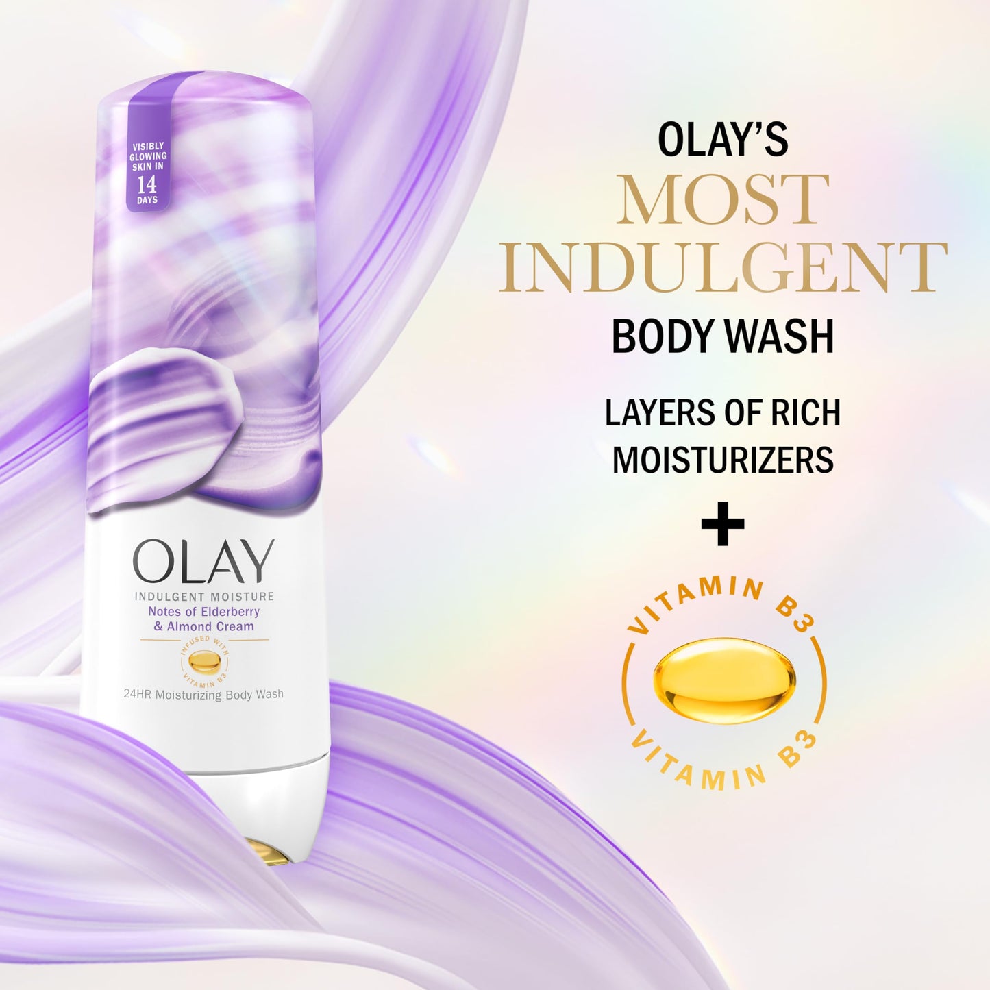 Olay Body Wash for Women, Indulgent Moisture, 24hr Moisturizing & Nourishing Formula, Infused with Vitamin B3 Complex, Luxurious Fragrances