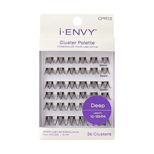 i-ENVY Cluster Palette Lash Refill, DIY Lash Makeup, Clusters False Eyelash, Varied Length, Customizable Under Lash Extension Layering (Deep 10-15MM…