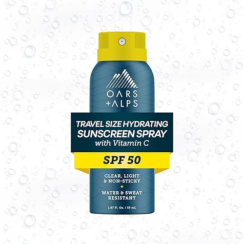 Oars + Alps Sunscreen Spray for Face & Body Spray Sunscreen Infused with Vitamin C & Antioxidants, No White Residue, Water & Sweat Resistant, All Skin