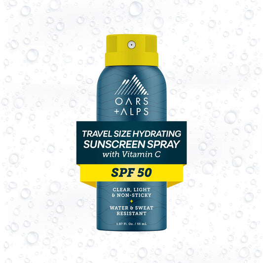 Oars + Alps Sunscreen Spray for Face & Body Spray Sunscreen Infused with Vitamin C & Antioxidants, No White Residue, Water & Sweat Resistant, All Skin