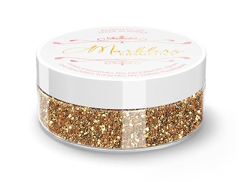 MARBLERS Twinkle Face & Body Glitter [Dark Gold] 0.18oz (5g) | Fine | Non-Toxic | Vegan | Cruelty-Free | Festival, Rave & Party Makeup | Eye, Hair