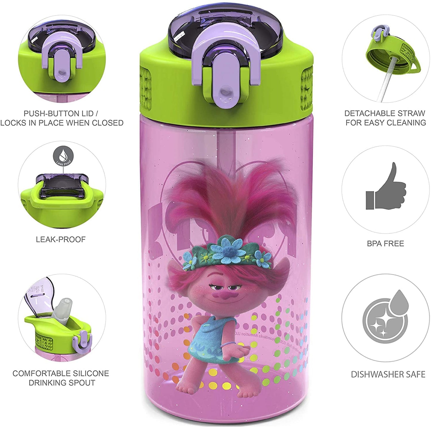 Trolls 2 Water Bottle