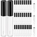 KPX 30 Pcs lip Gloss Tube Containers Bulk Wand 10ml Empty Clear Pink Lip Oil Tubes Refillable Lip Balm Bottles with Rubber Insert for DIY Makeup Such