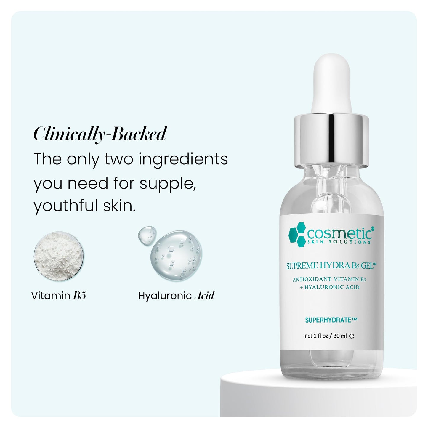 Supreme Hydra B5 Gel for Face, Deeply Moisturizing Vitamin B5 & Hyaluronic Acid Gel, Oil-Free Hydrating Moisturizer for Smooth, Plump Skin - 1 fl oz Beauty & Personal Care Cosmetic Skin Solutions