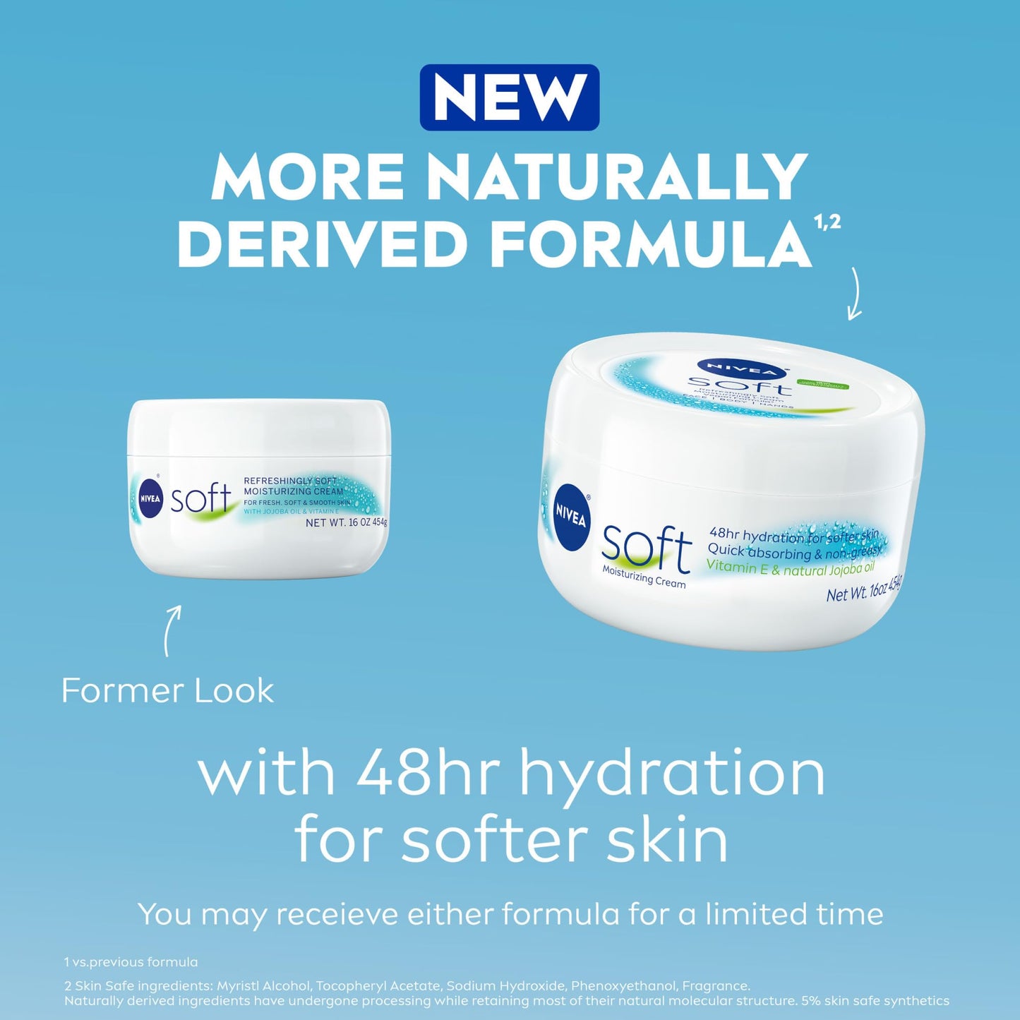 NIVEA Soft Refreshingly Soft Moisturizing Cream, Lightweight Body Moisturizer for Face, Body and Hands, Body Cream Enriched with Jojoba Oil