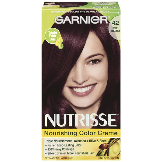 Garnier Nutrisse Haircolor - 42 Black Cherry (Deep Burgundy) 1 Each (Pack of 3)