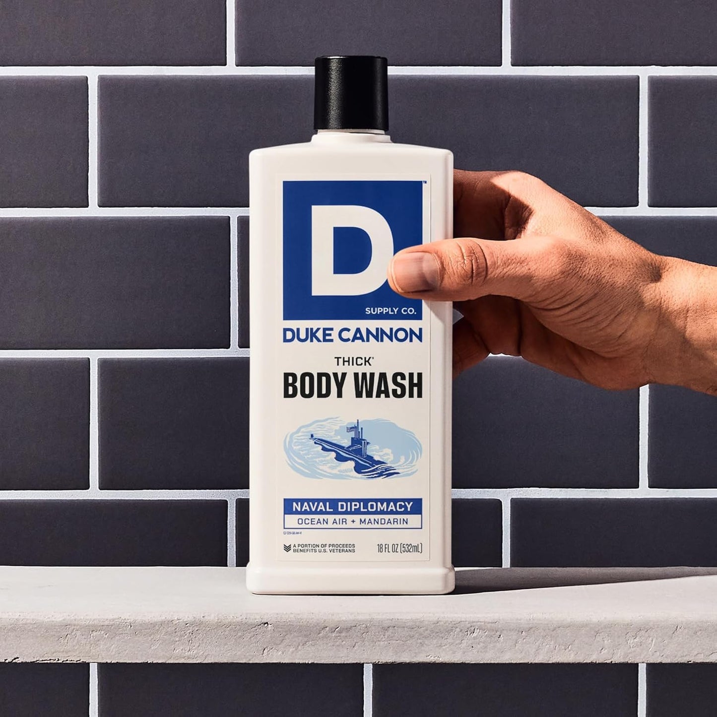 Duke Cannon Supply Co. Thick High Viscosity Body Wash - 3X Thicker, Cleansing Shower and Bath Gel, Mineral-Enriched Body Wash - Citrus Musk +