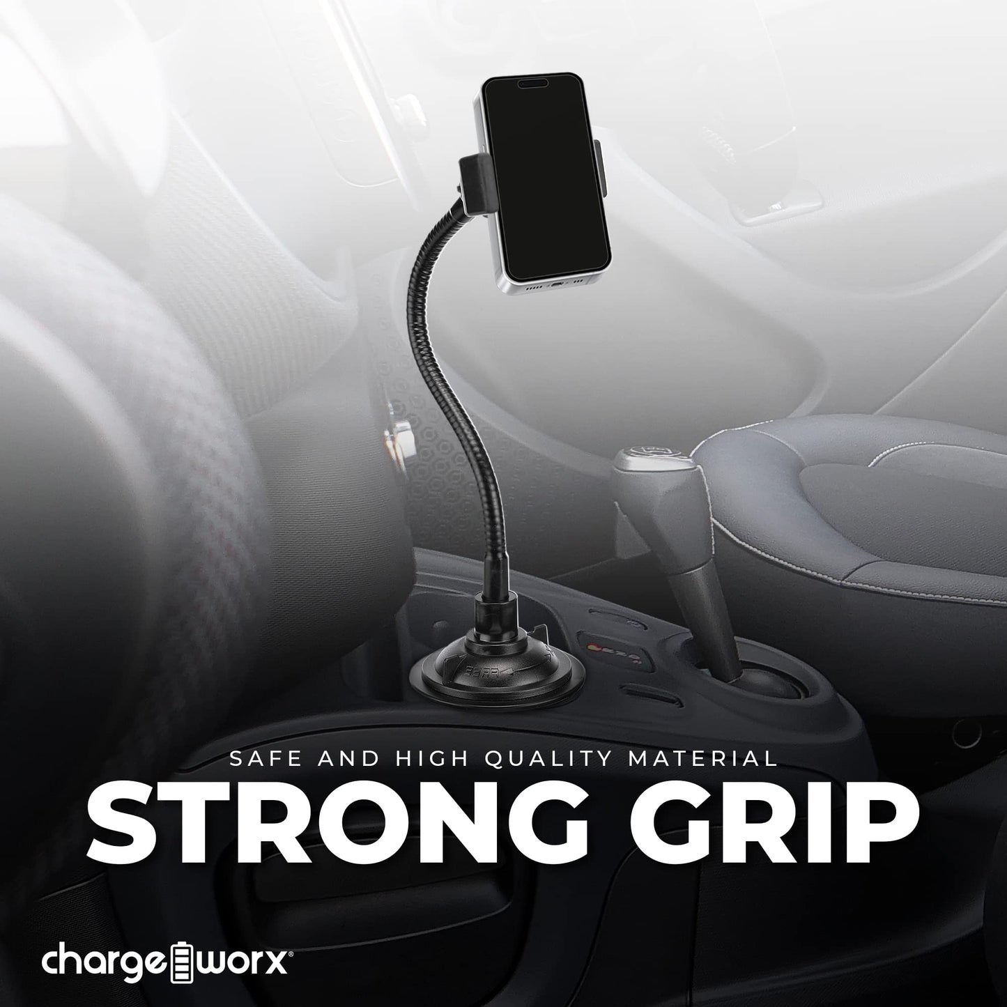 CHARGEWORX 10" Neck Universal Cup Holder Car Mount, Cup Holder Phone Mount, Phone Cup Holder for Car, Cell Phone Cup Holder, 360 Rotation Cup Holder…