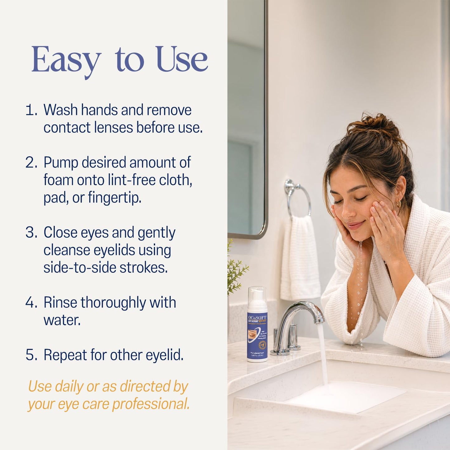 OCuSOFT Oust Demodex Foam Cleanser - Extra Strength - Foaming Cleanser for Eyelids & Eyelashes with Tea Tree Oil - Eyelid Cleanser to Remove Oil Beauty and Personal Care OCuSOFT