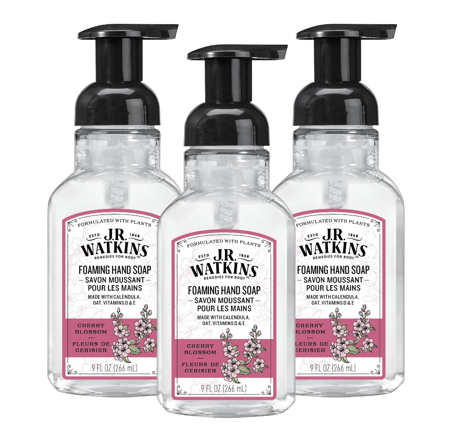 J.R. Watkins Foaming Hand Soap Pump with Dispenser, Moisturizing Foam, Alcohol-Free, Cruelty-Free, Use as Kitchen or Bathroom Soap, Fleurs de Beauty and Personal Care J.R. Watkins Default Title