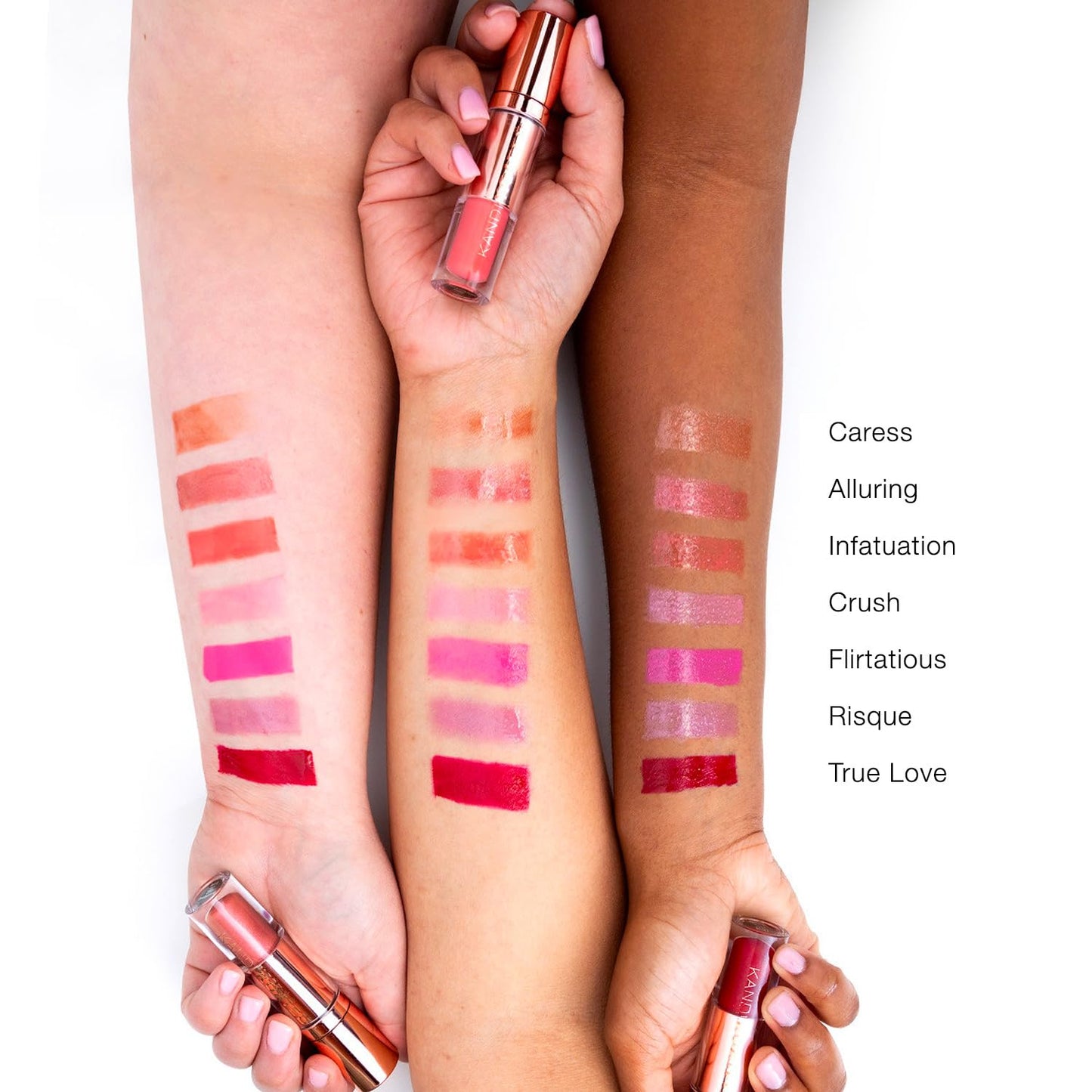 Kandi Koated Liquid Satin [Caress] Liquid Lip Color with High-Shine Finish | Rich Colors, Moisturizing Lip Shine, Paraben-Free, Cruelty-Free | Beauty
