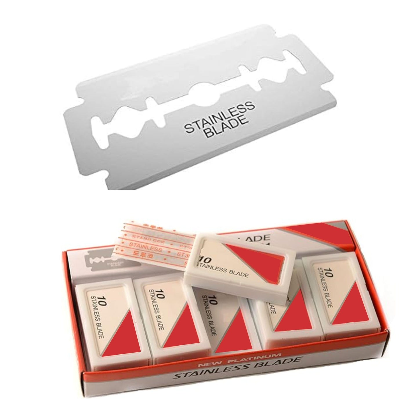 [100 PACK] Double Edge Stainless Steel Razor Blades - Platinum-Coated Safety Razor Blades for Men’s Shaving, Delivering a Smooth, Precise Shave Beauty and Personal Care EcoQuality