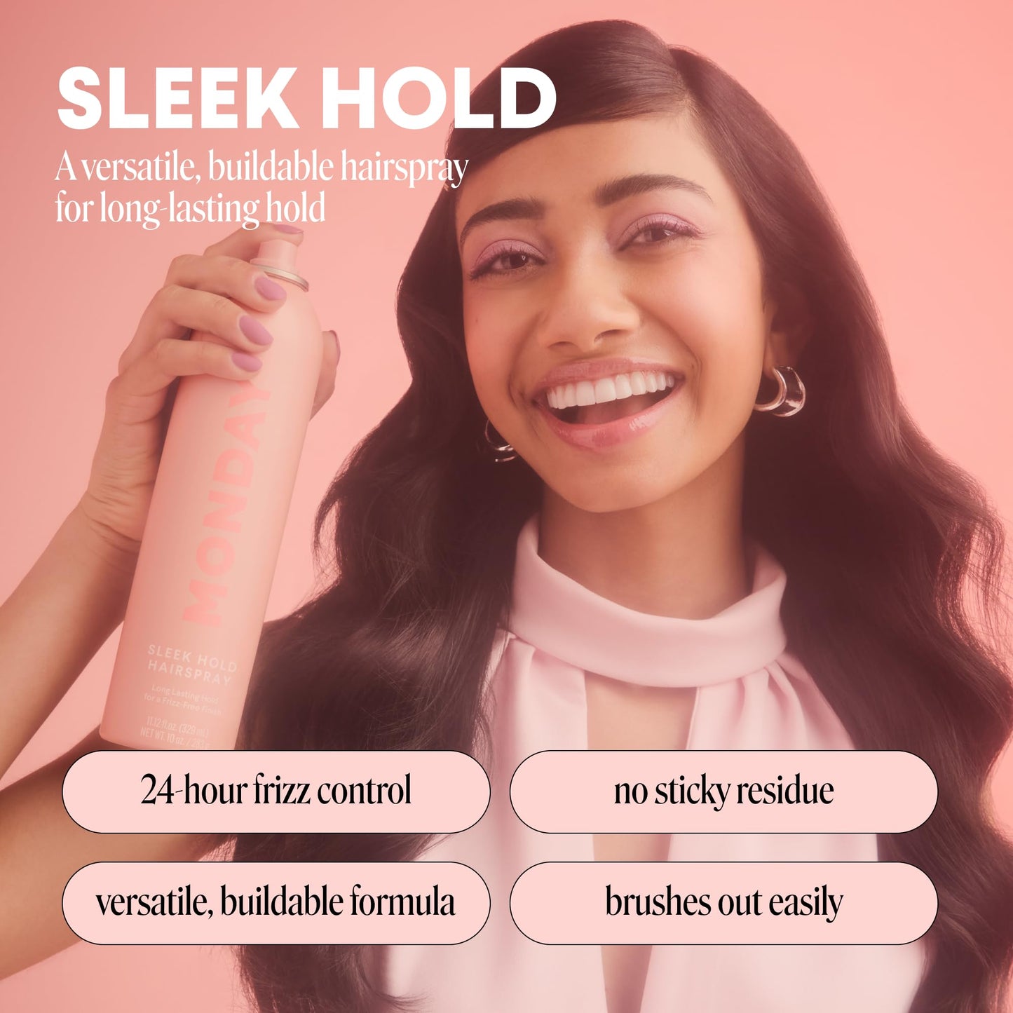 MONDAY HAIRCARE SLEEK HOLD Hairspray for long-lasting finish 10 oz (2 Pack) Beauty and Personal Care MONDAY HAIRCARE
