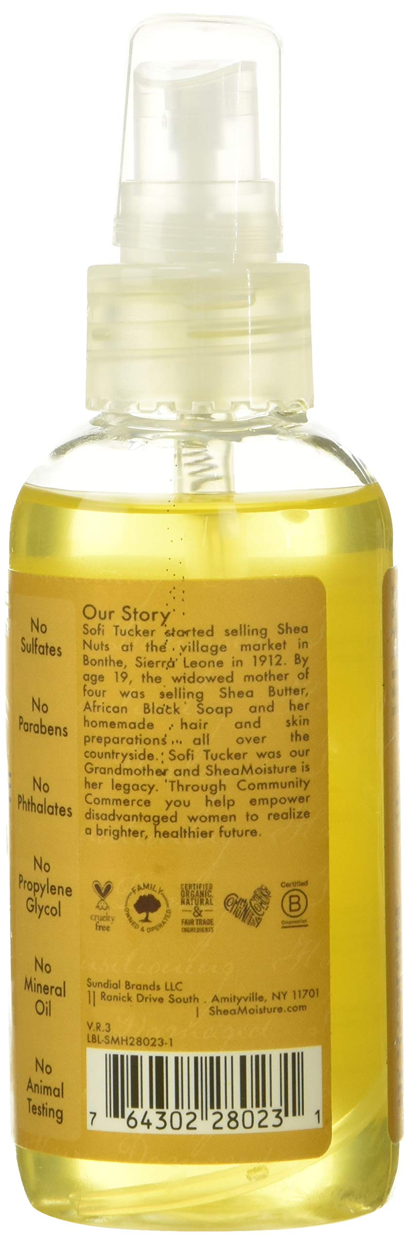 SheaMoisture Hair Styling Agent, Raw Shea Butter Reconstructive Finishing Elixir Hair Oil for Dry Hair, 4 oz