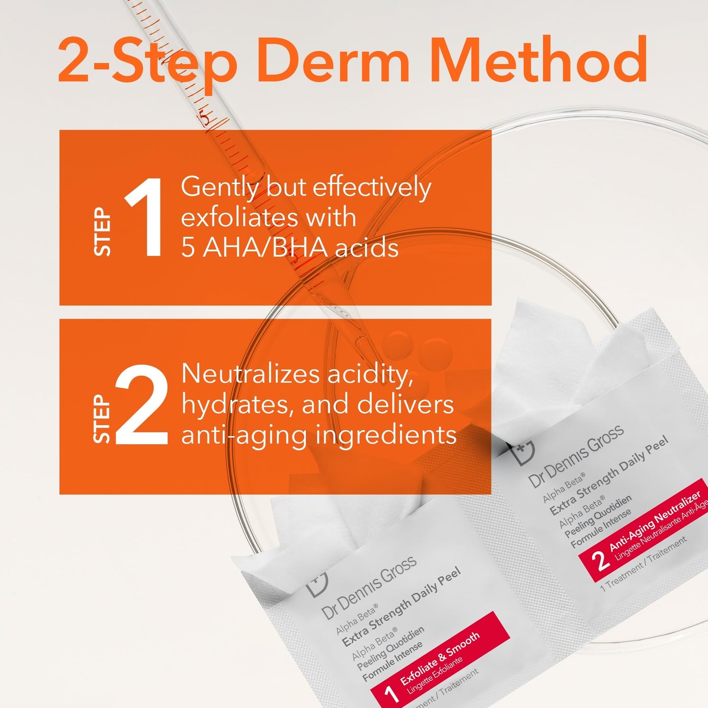 Dr. Dennis Gross Alpha Beta Extra Strength Daily Peel - 2-Step Exfoliating Pads for Enhanced Anti-Aging, Smoother Skin, and Radiant Complexion, 5