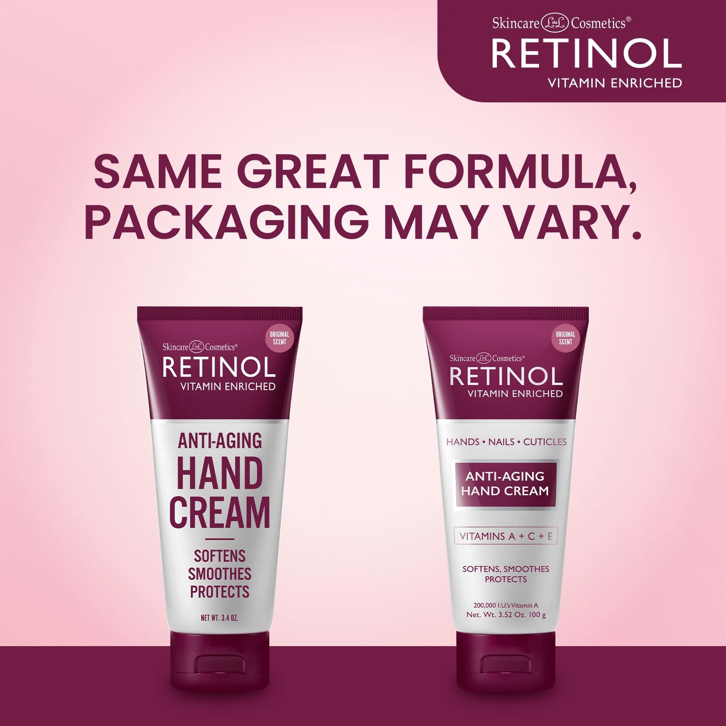 Retinol Anti-Aging Hand Cream - The Original Retinol Brand For Younger Looking Hands -Rich, Velvety Conditions & Protects Skin, Nails & Cuticles