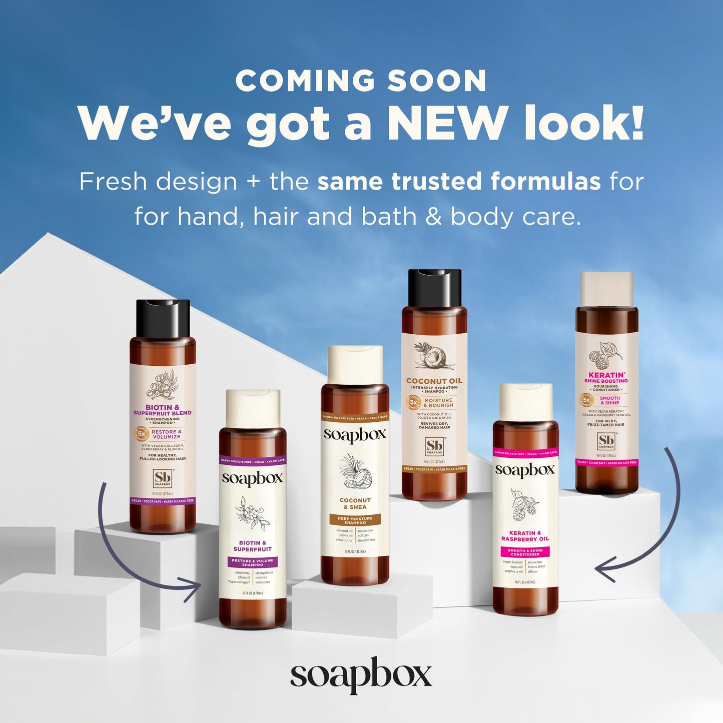 Soapbox Argan Oil & Vanilla Shampoo & Conditioner Set, Leaves Hair Smooth & Controls Frizz - Clean Ingredients Free of Harsh Chemicals, Sulfates