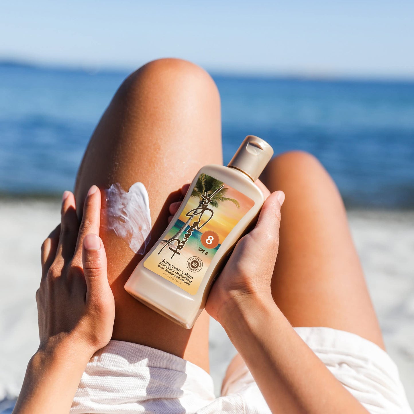 Panama Jack Sunscreen Tanning Lotion - SPF 8, PABA, Paraben, Gluten & Cruelty Free, Antioxidant Moisturizing Formula, Water Resistant (80 Minutes), 6