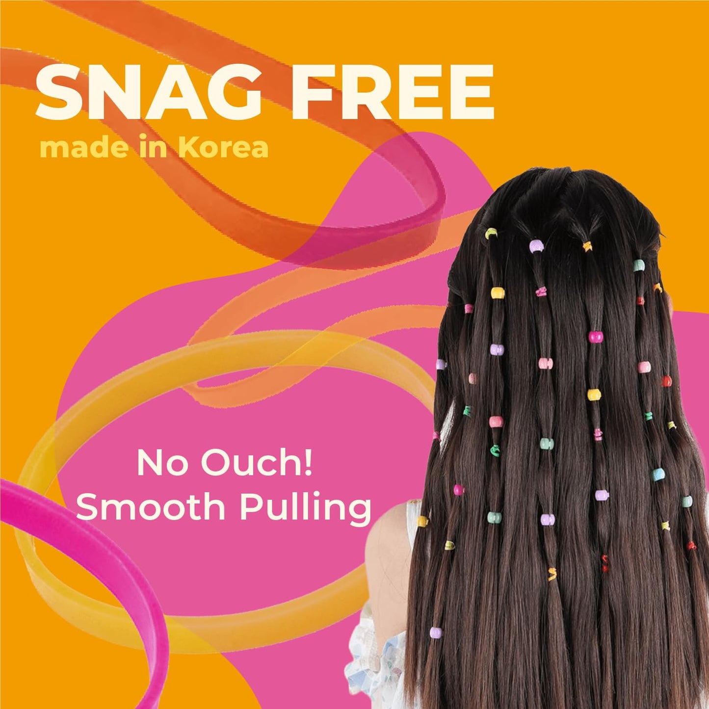 [Made in Korea] PONIIBAND Non-Toxic & Safe 2000pcs 0.8-Inch Clear Elastic Hair Bands - Ouchless Mini Small Rubber Bands for Kids Girls Hair Ties Beauty and Personal Care PONIIBAND