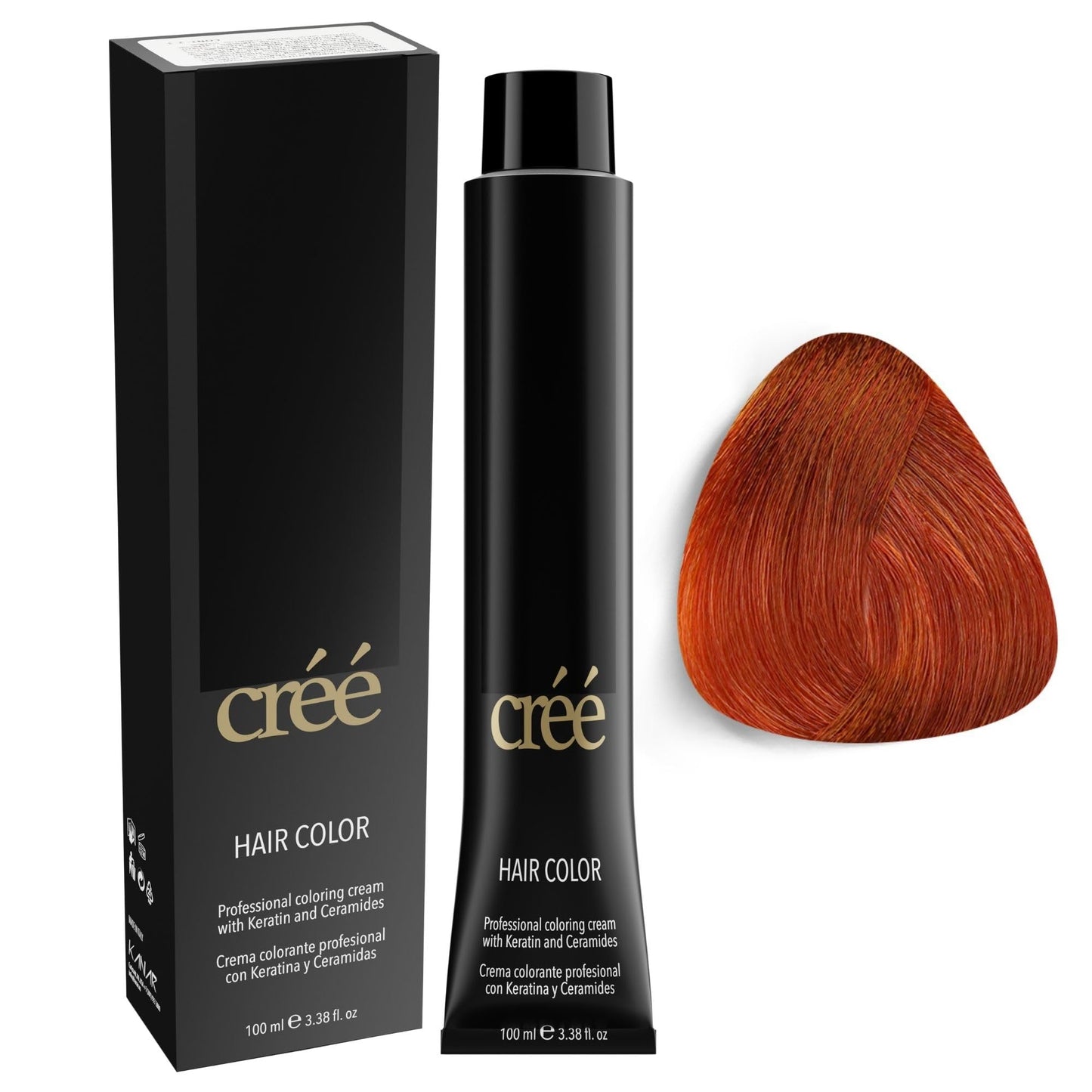 Cree Professional 7.44 - Intense Copper Blond Permanent Hair Color - Long Lasting, Rich Vibrant - Gray Coverage 100ml - 3.4 fl.oz.