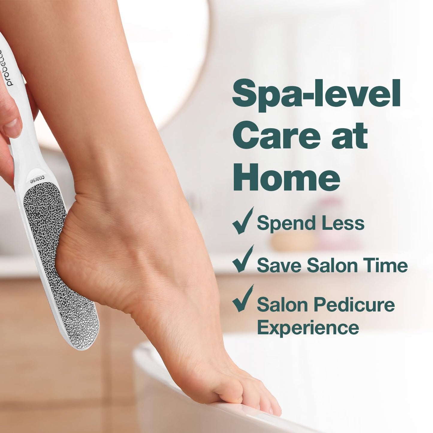 Probelle Double Sided Multidirectional Nickel Foot File Callus Remover - Immediately Reduces calluses and Corns to Powder for Instant Results, Safe
