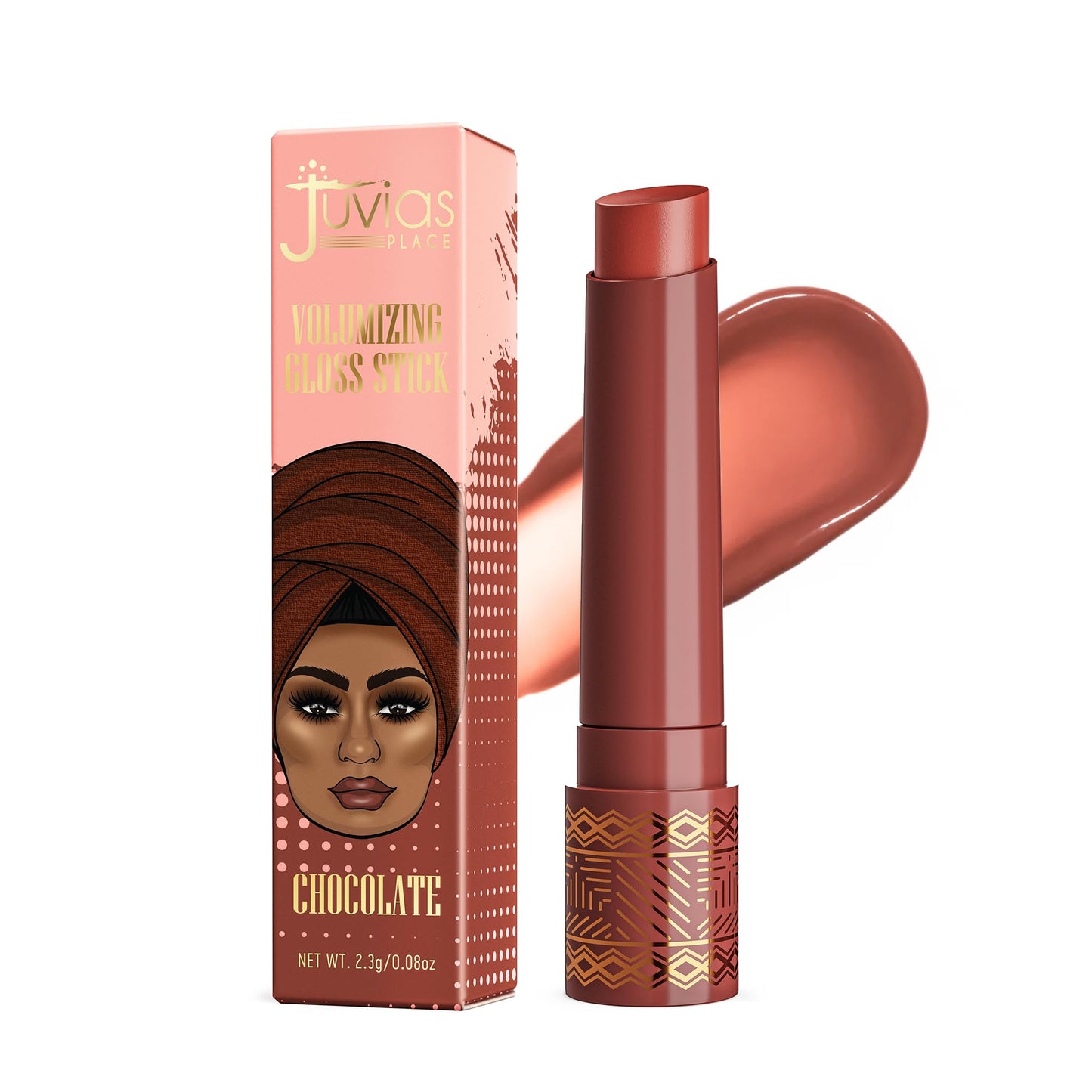 Juvia's Place Volumizing Gloss Stick - Chocolate - Shiny Luscious Lips with Nourshing Hydration, Plumping, Lip Plumper, Plumping Lip Balm, Hydrating