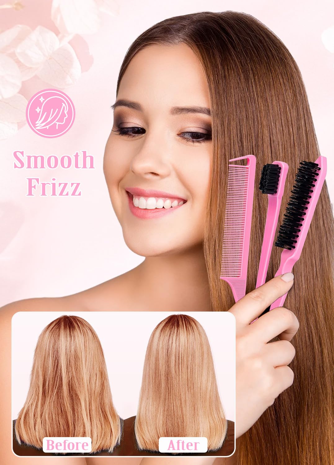 Hair Wax Stick & Slick Back Hair Brush - Frizz Control for Women & Kids, Non-Greasy & No Residue - Smooths Flyaways, Creates Sleek Ponytails & Buns Beauty and Personal Care Samnyte