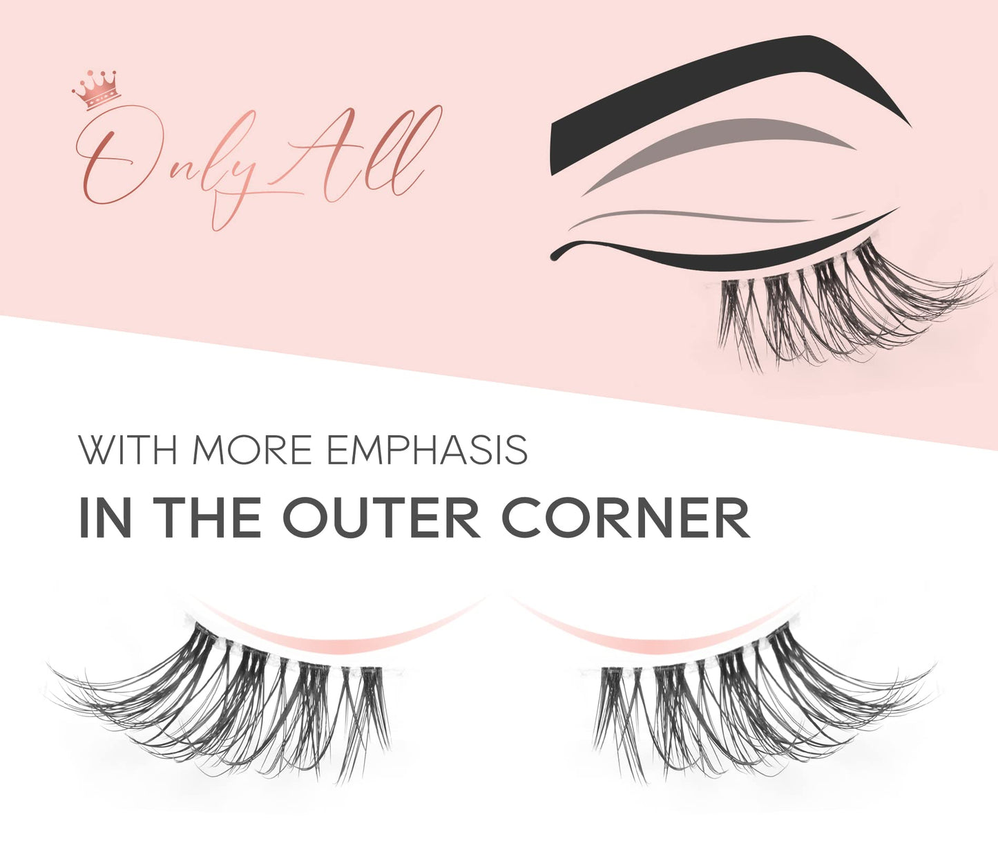 Onlyall Wispy Lashes Natural Flared False Eyelashes Fake Lashes WD-8 Beauty and Personal Care Onlyall
