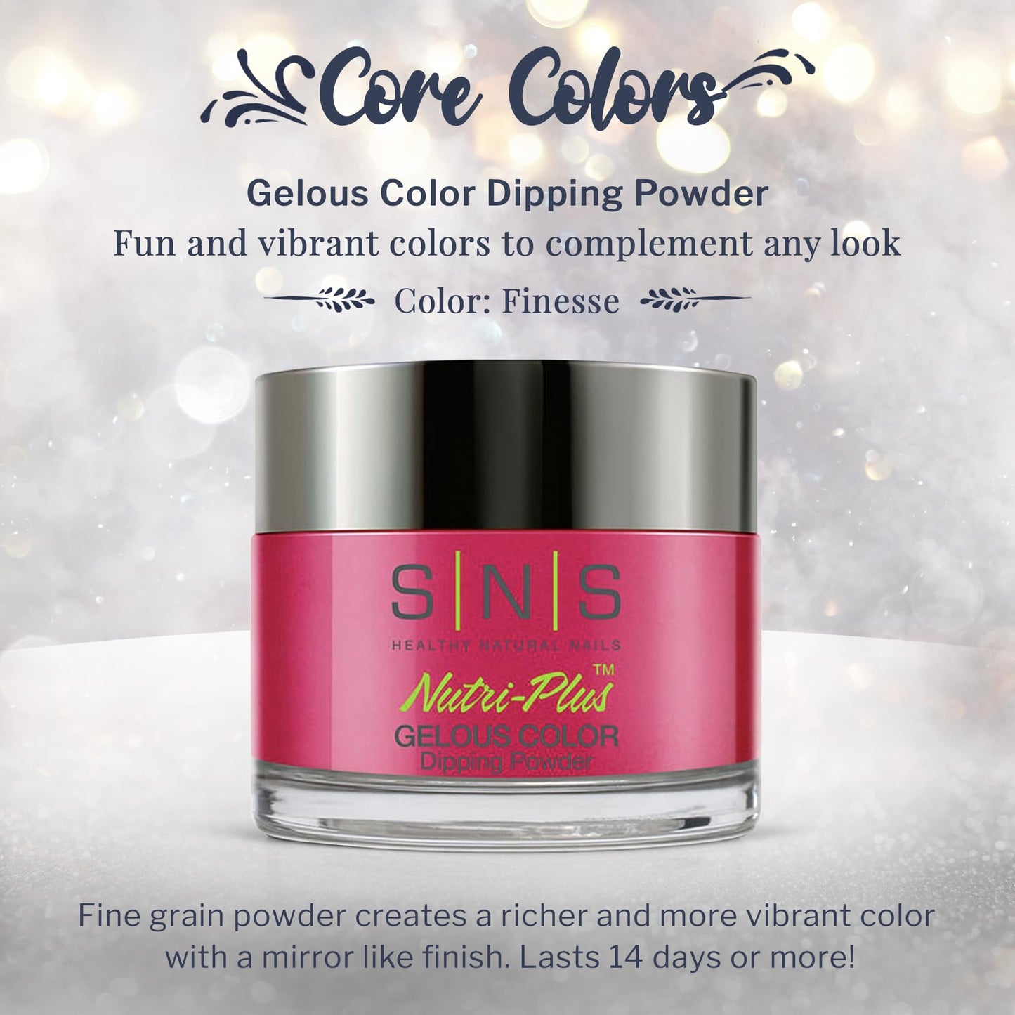 SNS Nail Dip Powder, Gelous Color Dipping Powder - Finesse (Pink, Red/Magenta, Cream) - Long-Lasting Dip Nail Color Lasts 14 Days - Low-Odor & No UV Beauty & Personal Care SNS Healthy Natural Nails