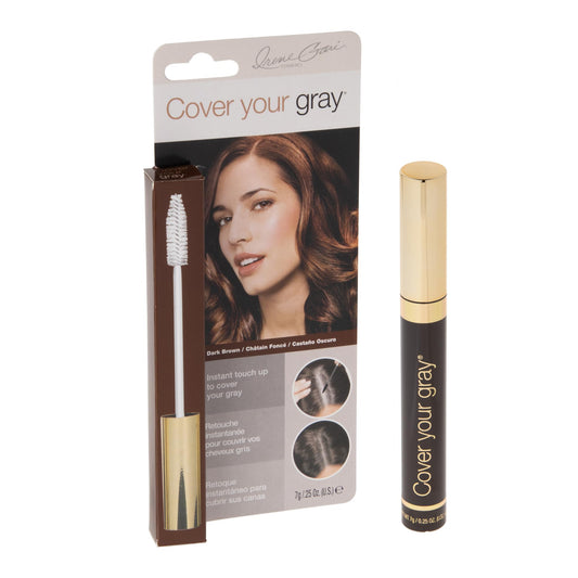Irene Gari Instant Touch Up To Cover Your Gray Brush In Hair Mascara (Dark Brown) 0.25 Oz by Cover Your Gray
