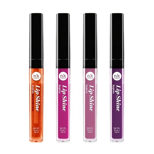 NICKA K NEW YORK Lip Shine, Cosmetics, vibrant colors, bright colors, shining lips, lip shine, long lasting, Multi Pack Colors (AMZ276)