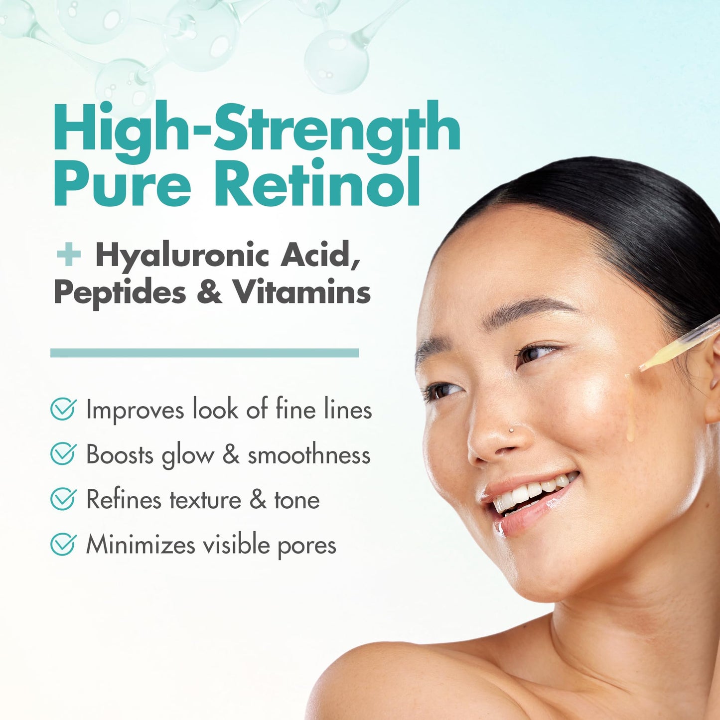 Ebanel Retinol Serum for Face with Vitamin C, Peptides & Hyaluronic Acid, Anti Aging Face Serum for Fine Lines, Uneven Skin Tone, Dark Spots