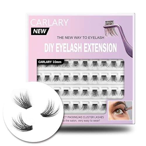 Lash Clusters, DIY Eyelash Extension, Reusable Individual Lash Clusters, 3D Effect Wispy C Curl False Eyelashes for Home Eyelash Extensions