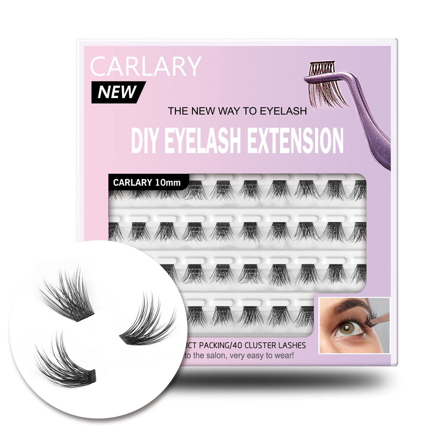 Lash Clusters, DIY Eyelash Extension, Reusable Individual Lash Clusters, 3D Effect Wispy C Curl False Eyelashes for Home Eyelash Extensions