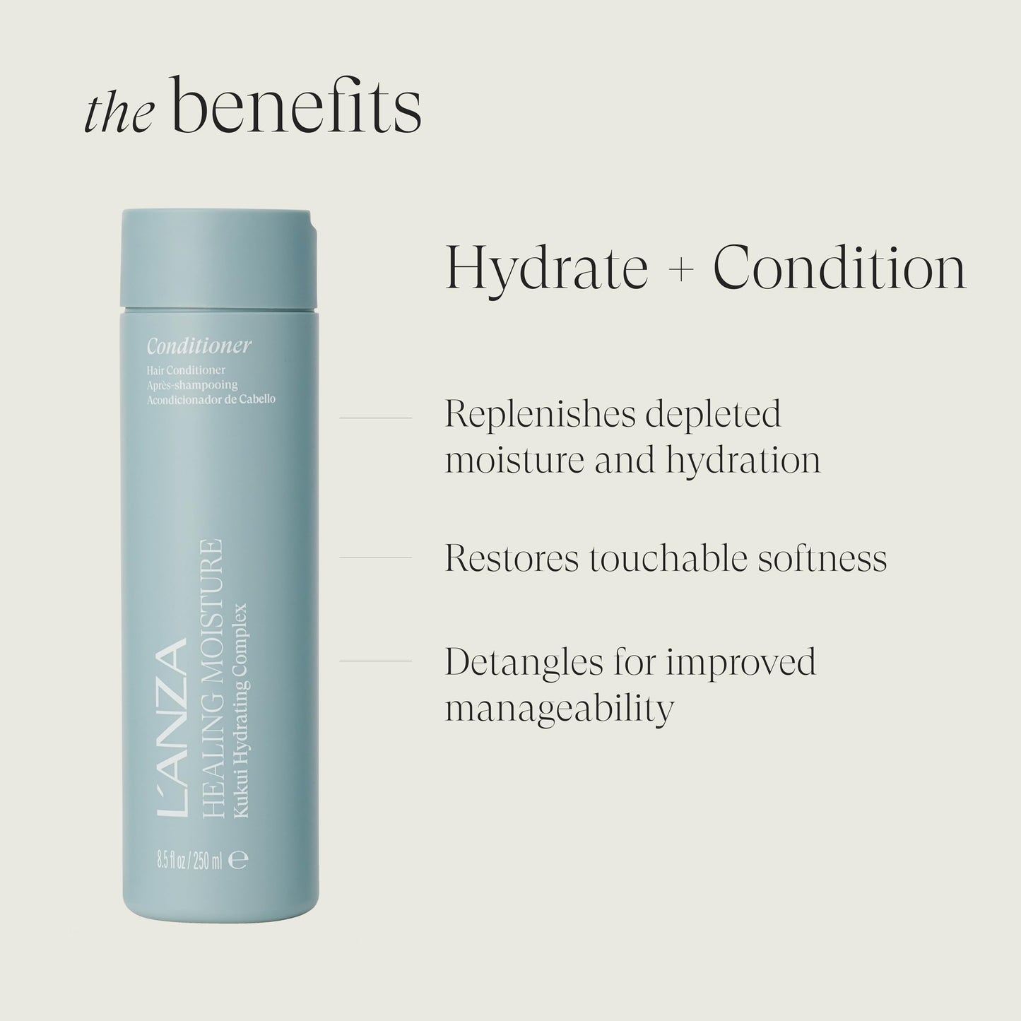 L'ANZA Healing Moisture Hair Spray Mist, Shampoo & Conditioner Set, Hydrates & Heals Damaged Locks, Deep Hydration, Softens, Anti-Frizz