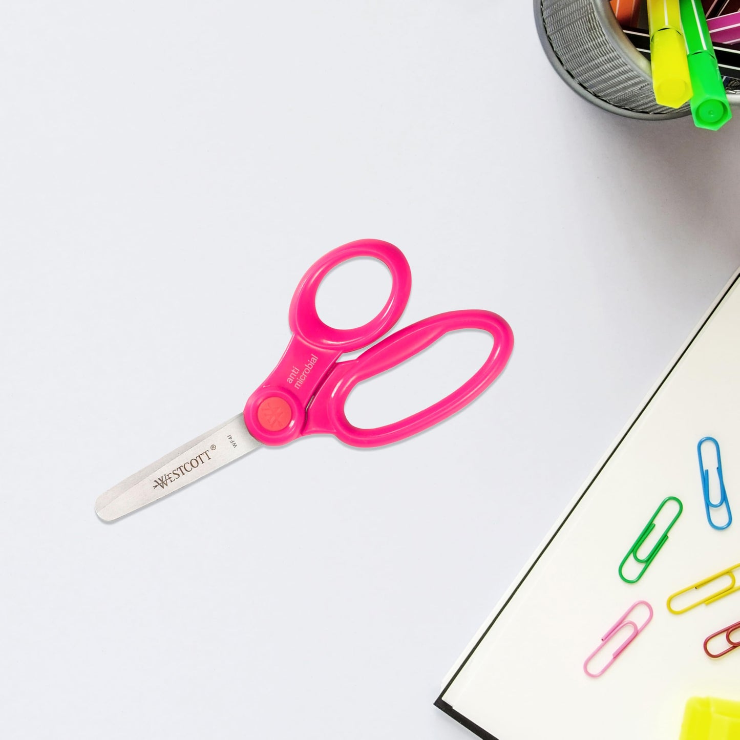 Westcott 14871 Right- and Left-Handed Scissors, Kids' Scissors, Back to School, Classroom Supplies, Ages 4-8, 5-Inch Blunt Tip, Assorted, 12 Pack