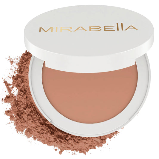 MIRABELLA - Invincible for All Pure Press Foundation, HD-Finish Pressed Powder, Buildable Mineral Pressed Powder Compact with Jojoba & Triglyceride
