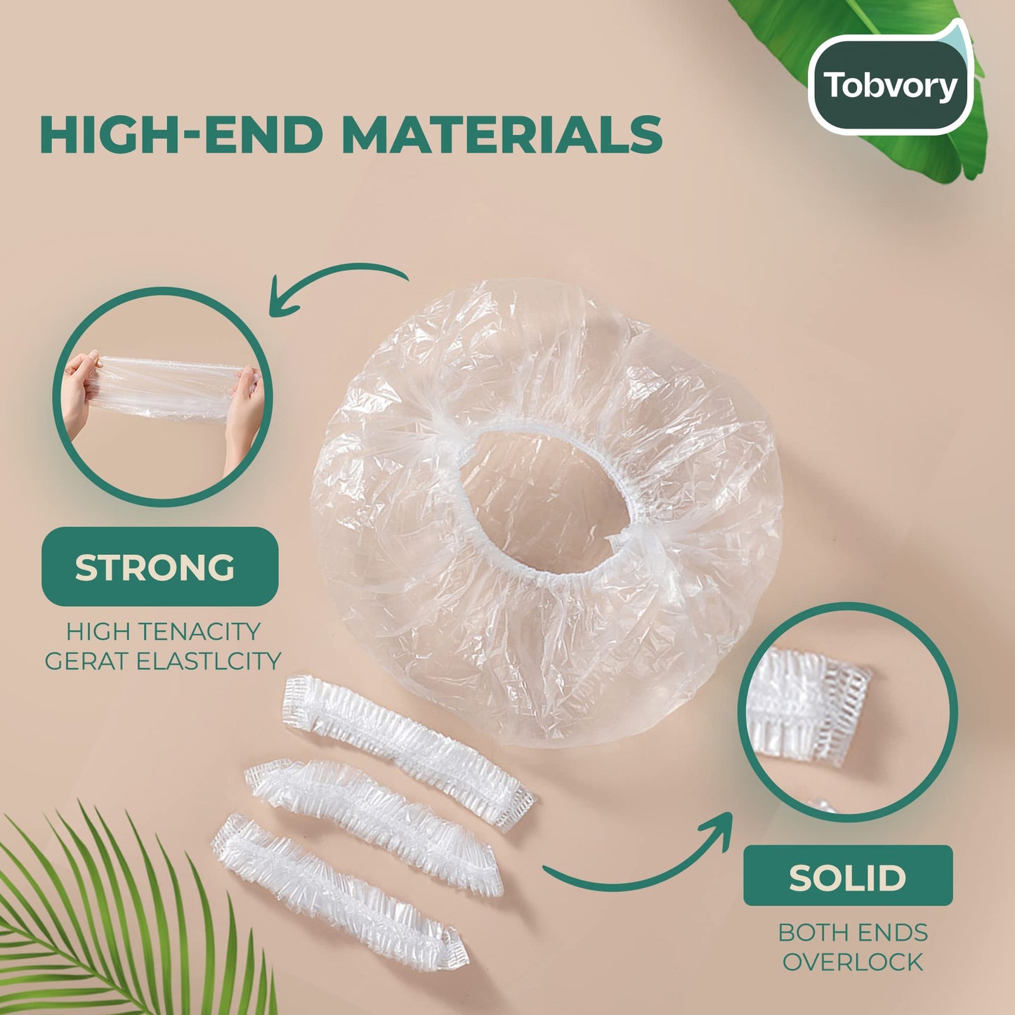Disposable Shower Caps - 100PCS Shower Cap Tobvory Waterproof Plastic Shower Cap For Women Men For Hair - Extra Elastic Large Shower Caps For Bath Beauty and Personal Care Tobvory