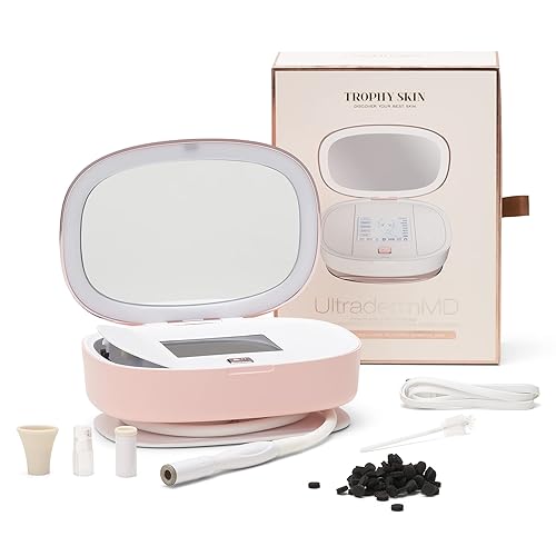 Trophy Skin UltradermMD - 3 in 1 Home Spa Microdermabrasion - Deep Skin Exfoliator Machine with Real Diamond and Pore Extractor Tips - Rejuvenate Face