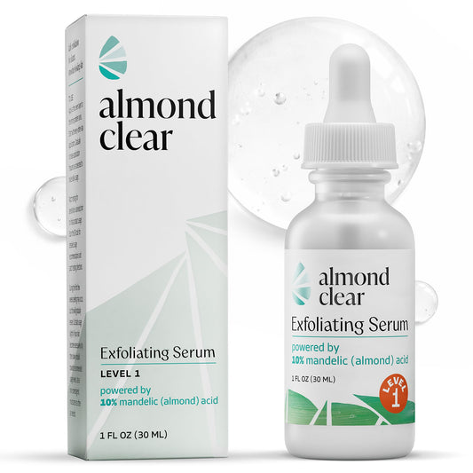 Almond Clear Mandelic Acid Face & Body Clearing Serum, Level 1- for acne, folliculitis, aging skin, ingrown hairs, dark spots - face, chest, butt Beauty & Personal Care Almond Clear