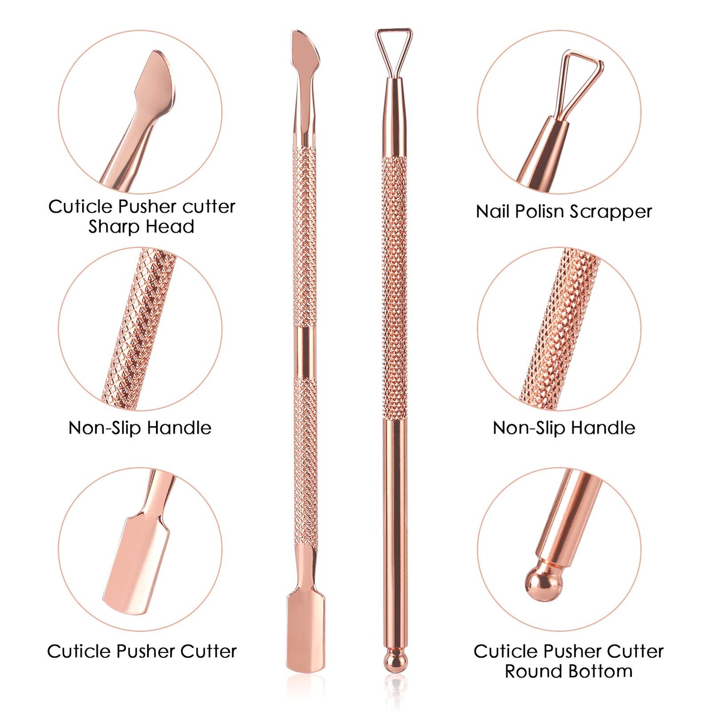 Cuticle Trimmer with Cuticle Pusher and Cutter,YINYIN Cuticle Remover Cutter Nipper Clippers Durable Pedicure Manicure Tools for Fingernails Beauty and Personal Care YINYIN
