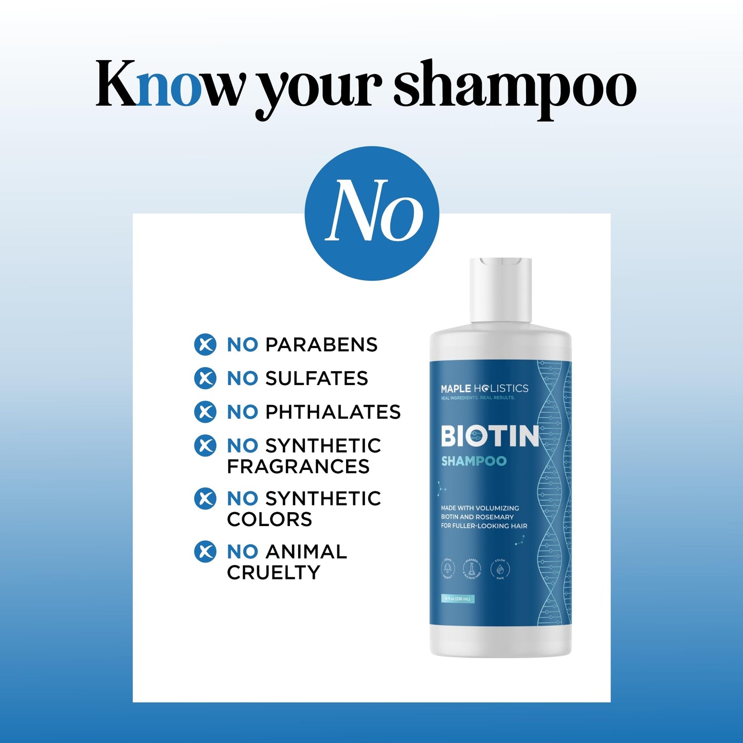 Rosemary and Biotin Shampoo for Thinning Hair - Vegan Volumizing Shampoo for Fine Hair with B Vitamins Argan Oil & Tea Tree Essential Oil - Paraben Beauty and Personal Care Maple Holistics