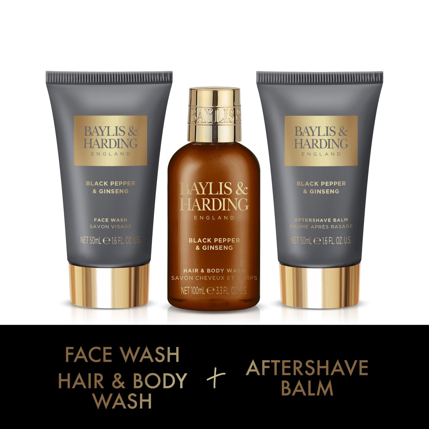 Baylis & Harding Gift Set for Men - Luxury Wash Bag - Black Pepper & Ginseng Men's Present -3-Pack Beauty & Personal Care Baylis & Harding