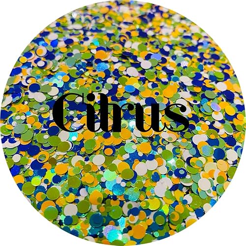 Green Yellow Dots Polyester Glitter | Craft Glitter | Glitter for Arts & Crafts | Tumblers | Cosmetics | Nails | Epoxy Resin Art | Slime | DIY | Body