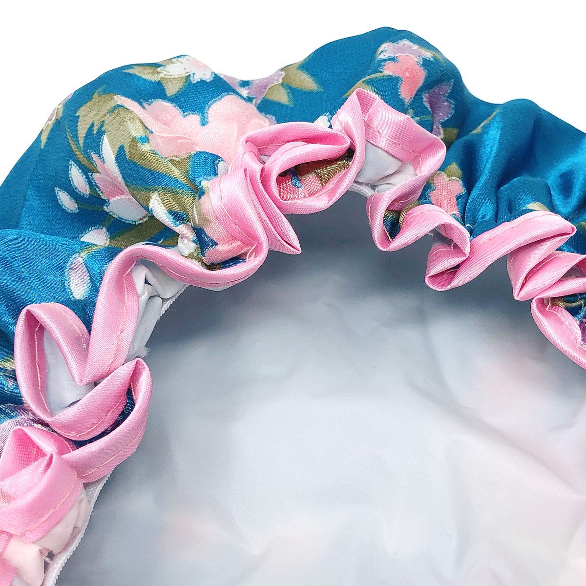 allydrew Wild Side Reusable Women's Waterproof Shower Caps for Long Hair, Carnations