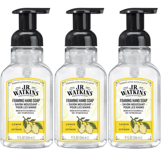 J.R. Watkins Foaming Hand Soap For Bathroom or Kitchen, Scented, Cruelty Free, 9 Fl Oz, Lemon, 3 Pack Beauty & Personal Care J.R. Watkins