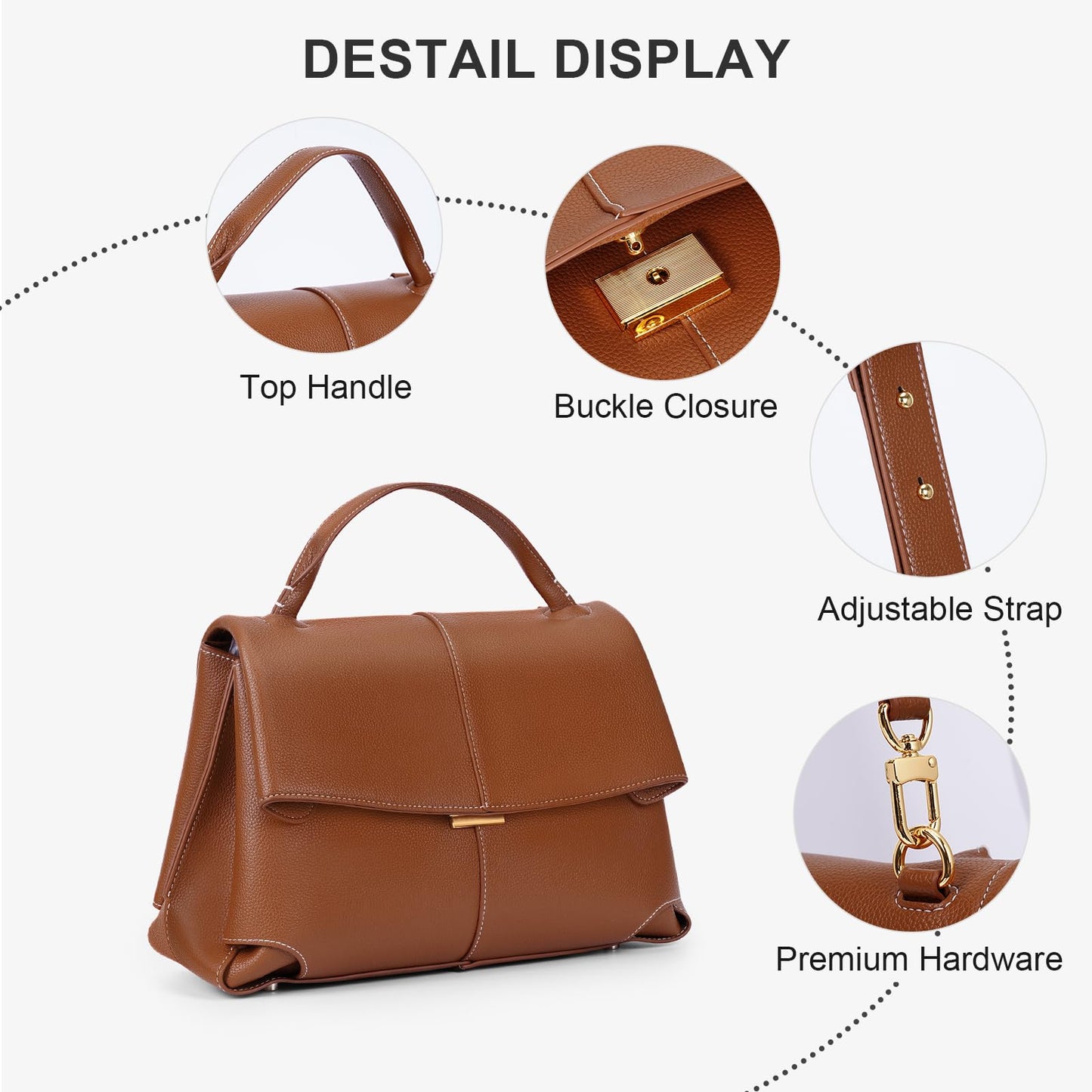 HICARRY Top Handle Bag Handbags Large Faux Leather Satchel Bags for Women Luxury Designer Business Crossbody Work Tote Purse