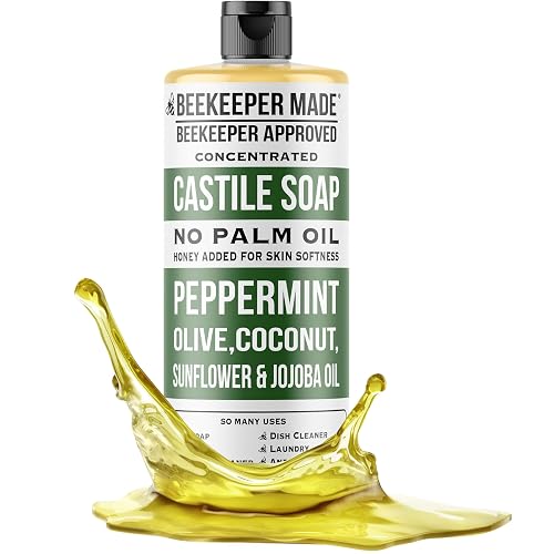 Beessential Beekeeper Made Natural Castile Soap, 32 fl oz | No Palm Oil, 8 Ingredients, Pure Olive, Coconut, & Sunflower Oils, GMO Free, For Sensitive