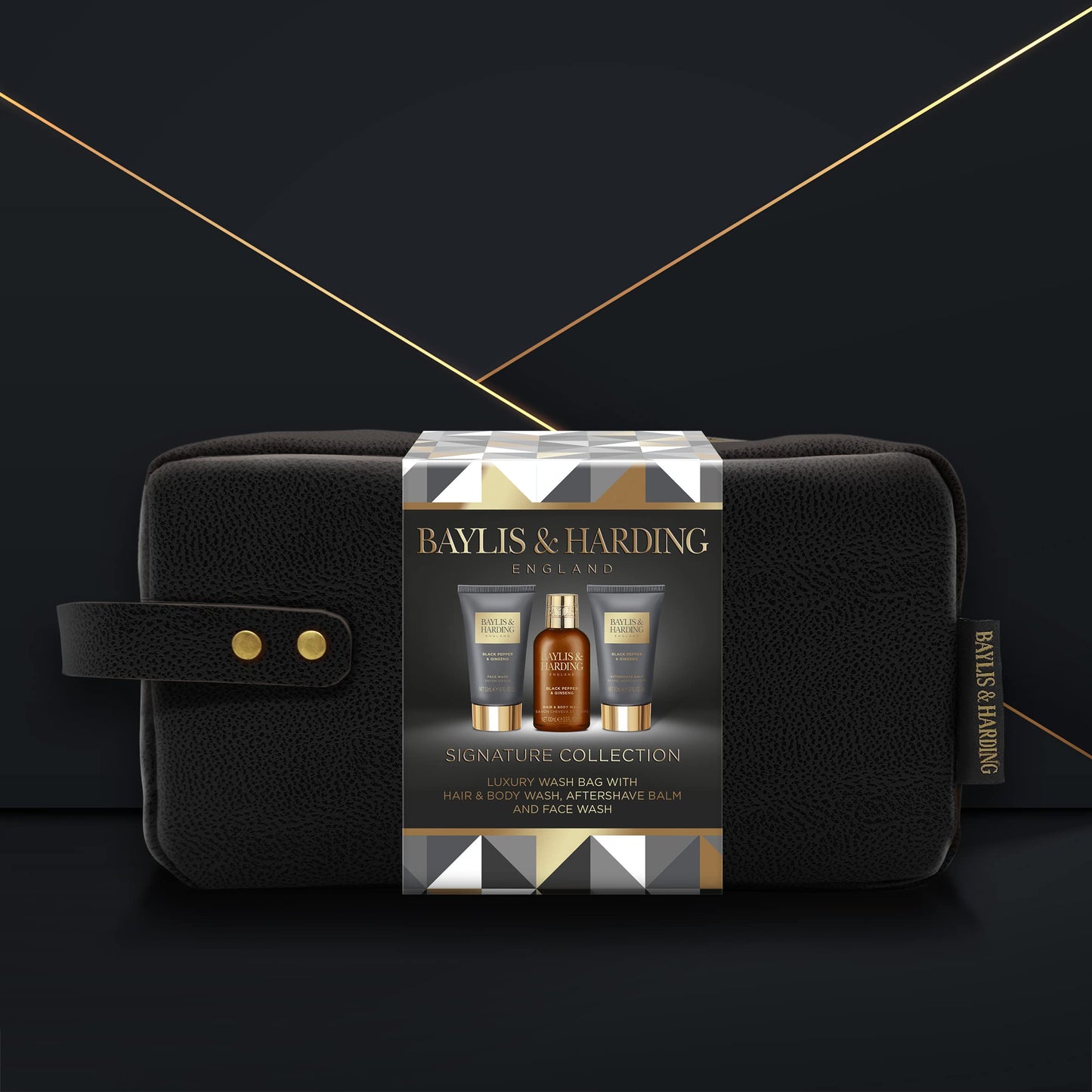 Baylis & Harding Gift Set for Men - Luxury Wash Bag - Black Pepper & Ginseng Men's Present -3-Pack Beauty & Personal Care Baylis & Harding